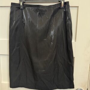 Harve Benard Glossy Black Pencil Skirt